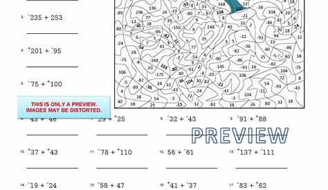 math integers worksheet