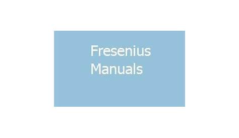Fresenius Manuals | Repair manuals, Repair guide, Manual