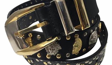 Gianni Versace Belt Black Leather ref.88572 - Joli Closet