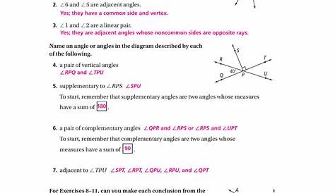 1 5 Angle Pair Relationships Practice Worksheet Answers — db-excel.com