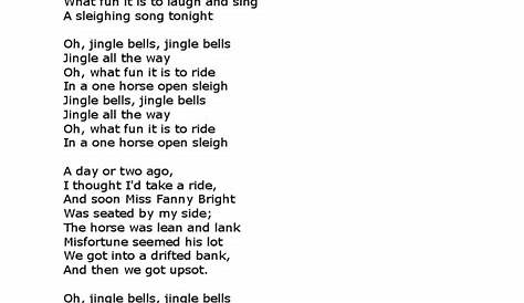 jingle bells lyrics printable
