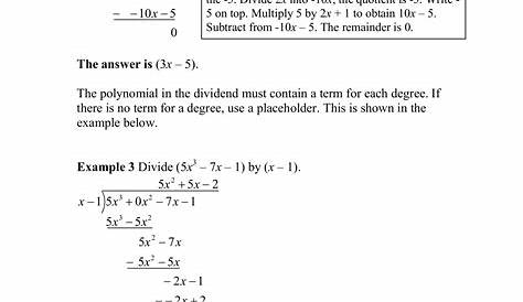 Dividing Polynomials By Monomials Worksheet