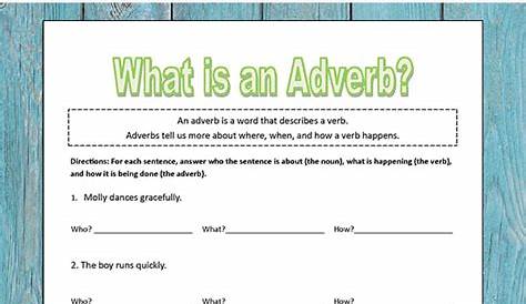identifying adverbs worksheets