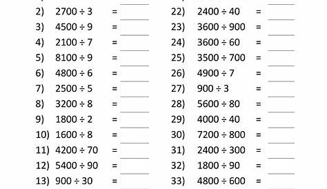 Printable Division Sheets