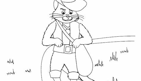 Puss in Boots Coloring Pages Easy for Kids - XColorings.com