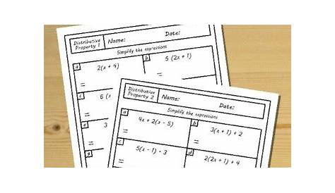 Distributive Property Simplifying Expressions Quiz Worksheets Pre Algebra