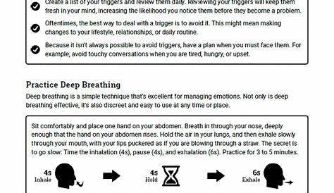 Coping Skills: Anger (Worksheet) | Therapist Aid | Anger coping skills