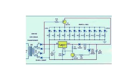 emergency light circuit diagram without transformer