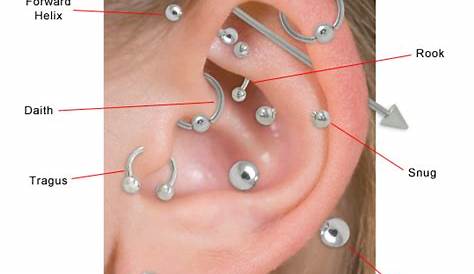 Ear cartilage piercings