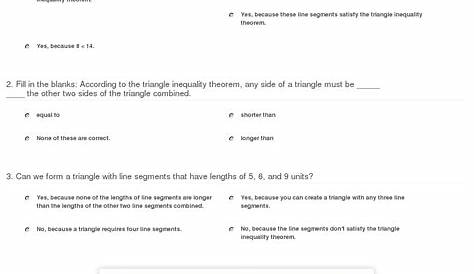 triangle inequalities worksheets answers