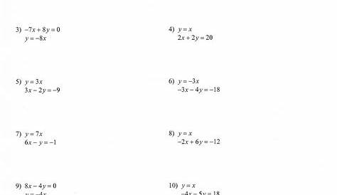 system of equation worksheet