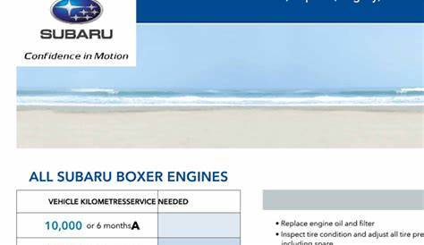 Subaru Maintenance Schedule - Forester, Impreza, Legacy, Outback