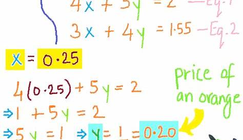 system of linear equations worksheets with answers