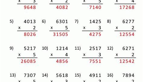 Grade 4 Multiplication Worksheets Pdf - Free Printable