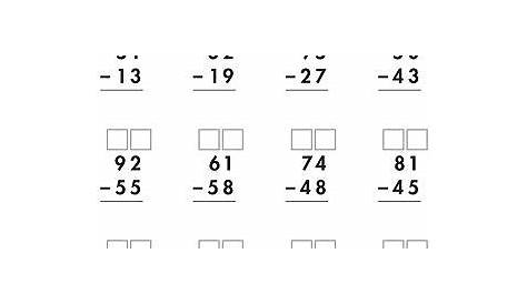 subtraction worksheet with borrowing boxes