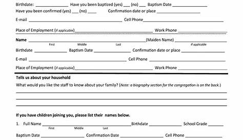 Church Membership Forms - Fill Online, Printable, Fillable, Blank