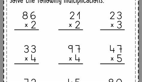 multiplication second grade worksheet