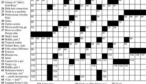 Free Printable Frank Longo Sunday Crossword Puzzles : These puzzles are