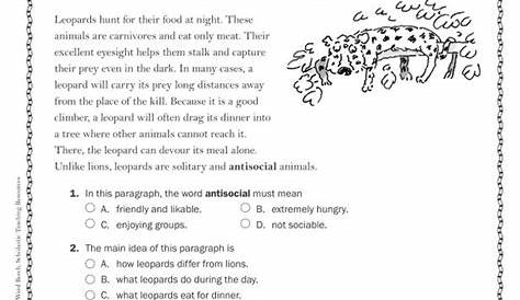 small comprehension passages for grade 4