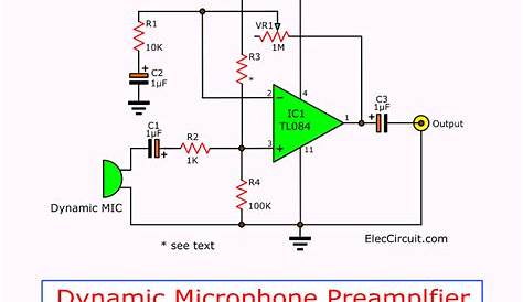 microphone pre amplifier circuit diagram
