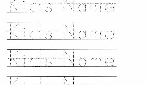 Name Tracing Generator Kindergarten | AlphabetWorksheetsFree.com