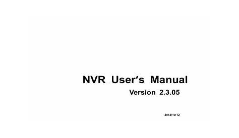 NVR User`s Manual | Manualzz