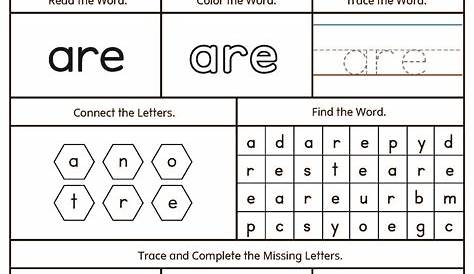 high frequency words worksheet
