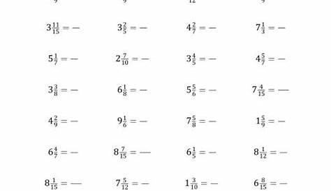 mixed to improper fractions worksheet