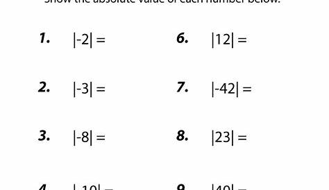12 Best Images of Absolute Value 6th Grade Math Worksheets Answers