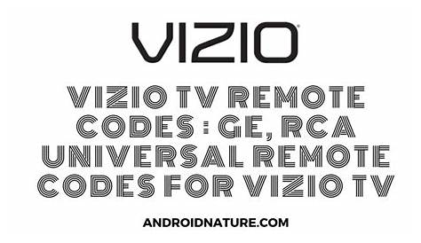 Vizio TV Remote Codes : GE, RCA universal remote codes for Vizio TV