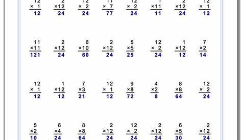 These multiplication worksheets extend the one minute math fact timed