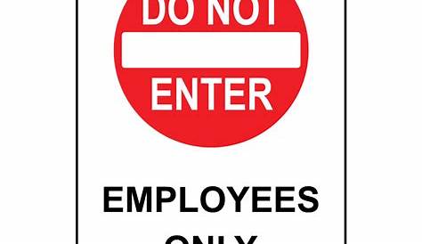 Employees Only Sign With Symbol NHE-29115