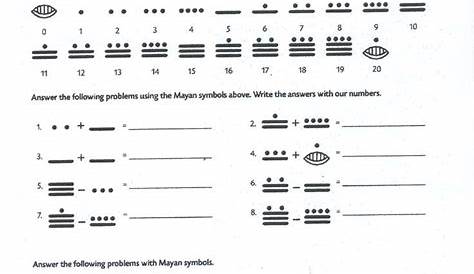 mayan numbers worksheet