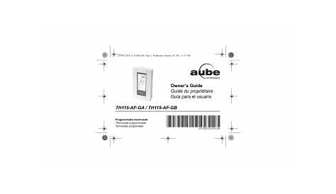 aube TH115-AF-GA Programmable thermostat Owner’s Manual | Manualzz