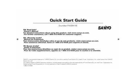 sanyo soundbar fwsb415e manual