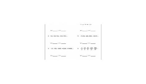 Geometric Sequence Worksheet / Explicit Form of Arithmetic and