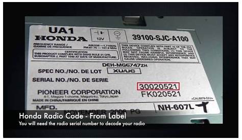 Honda Radio Code Unlock Calculator Service For Free