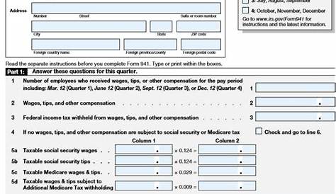 Form 941 Excel Template