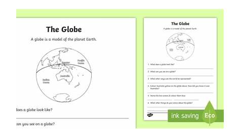 grade 2 map or globe worksheet