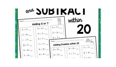 Addition Fact Fluency Assessment: Addition Facts to 20 Worksheets