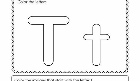 letter t worksheets flash cards coloring pages - color the animal