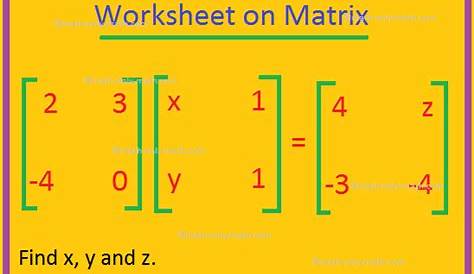 matrix basic worksheet