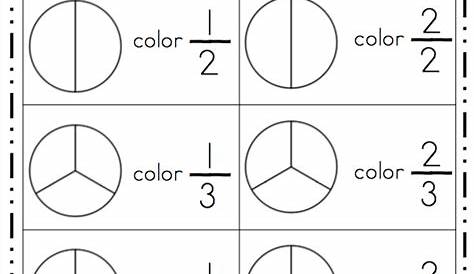 fraction matching worksheet 1st grade