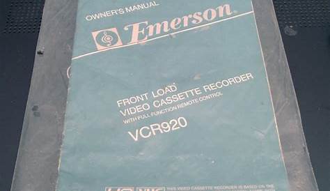 Emerson VHS VCR Model VCR920