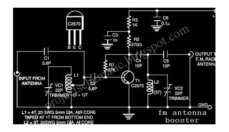 Free Project Circuit Schematic: FM Antenna Booster Circuit