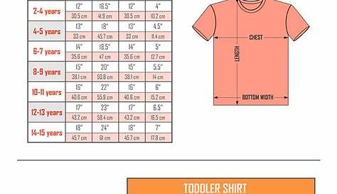 youth shirts size chart