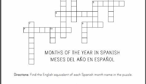 months of the year in spanish worksheet