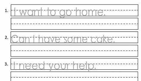 kindergarten copying sentences worksheet - Google Search | Writing