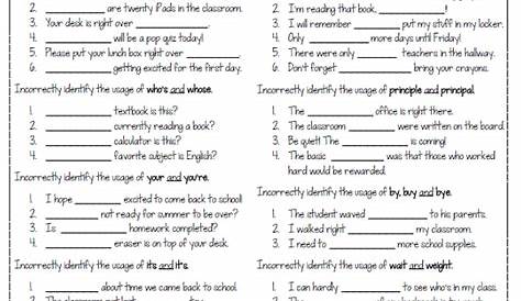 grammar practice worksheets
