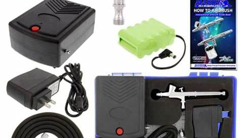 Master Dual-Action AIRBRUSH KIT Rechargeable 12V DC BATTERY AIR